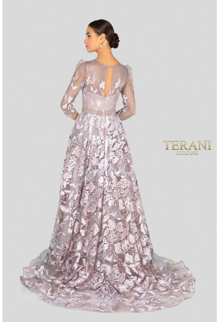 TERANI COUTURE  1913M9408 EMBROIDERED SHEER BALLGOWN - FOSTANI