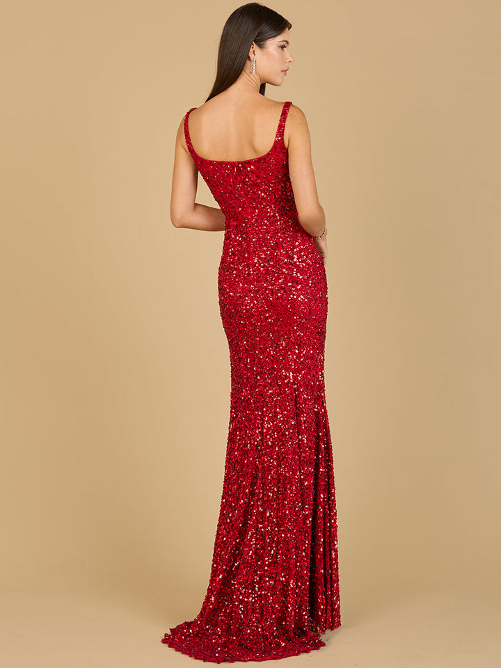 Lara 29285 - Sweetheart Neckline, Beaded Gown with Slit - FOSTANI