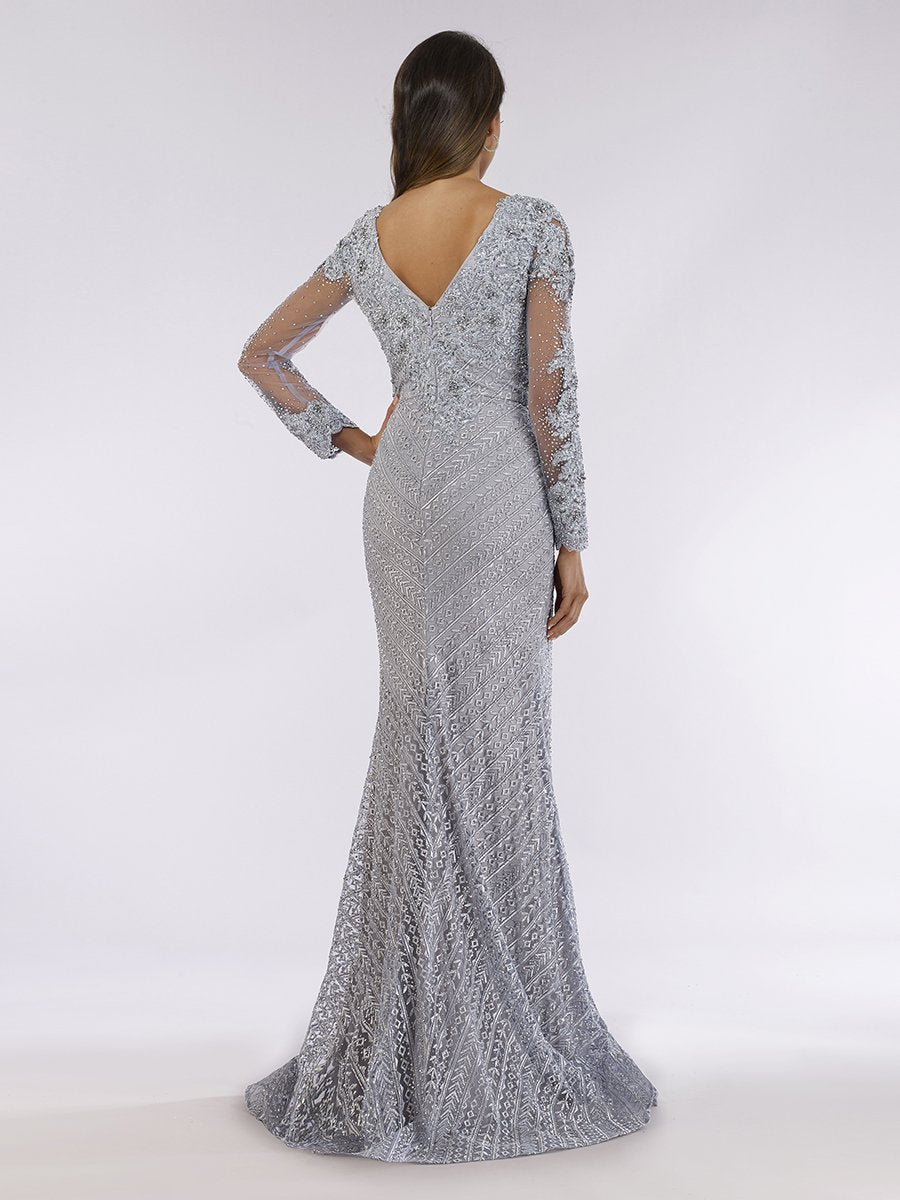 Lara 29625 - Mermaid Gown with Sleeves - FOSTANI