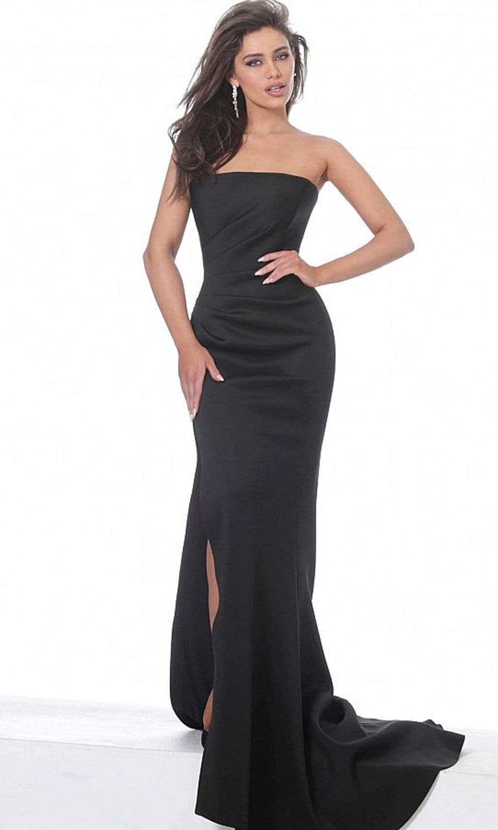 Jovani - 94366 Strapless Straight Neckline Slit Mermaid Gown - FOSTANI