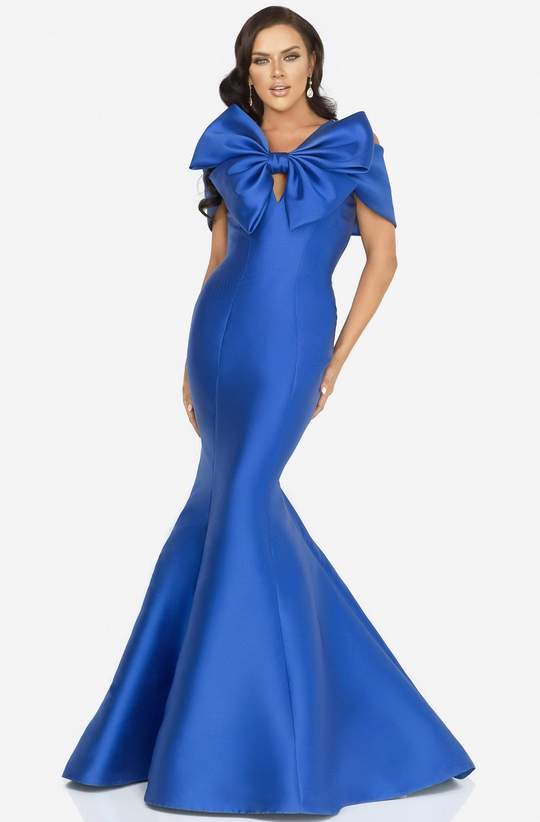 TERANI COUTURE 2012E2279 BOW ACCENTED MERMAID DRESS - FOSTANI